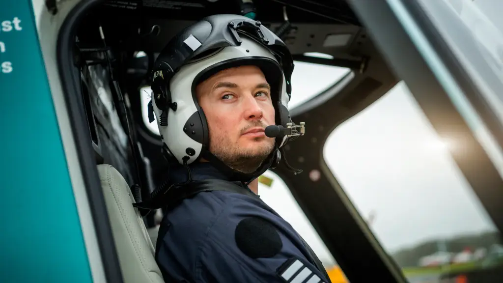 A pilot for the Kent Surrey & Sussex Air Ambulance in the cockpit