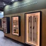 Visiting stands at an Decorex interior design show in London Olympia